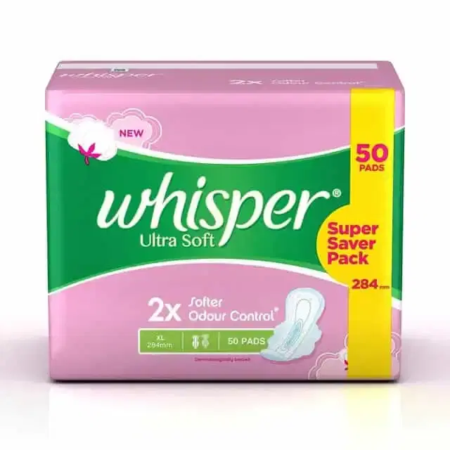 Whisper Ultra Soft Sanitary Pads Extra Large 50Units