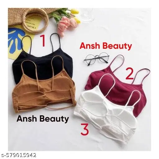 Cotton Bra for Women & Girls, Multicolour, Pack of 3 (28A)