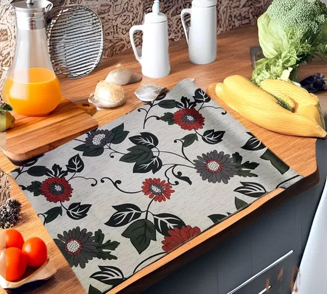 PVC Printed Shelf Mat Roll, Multicolor, 5 m