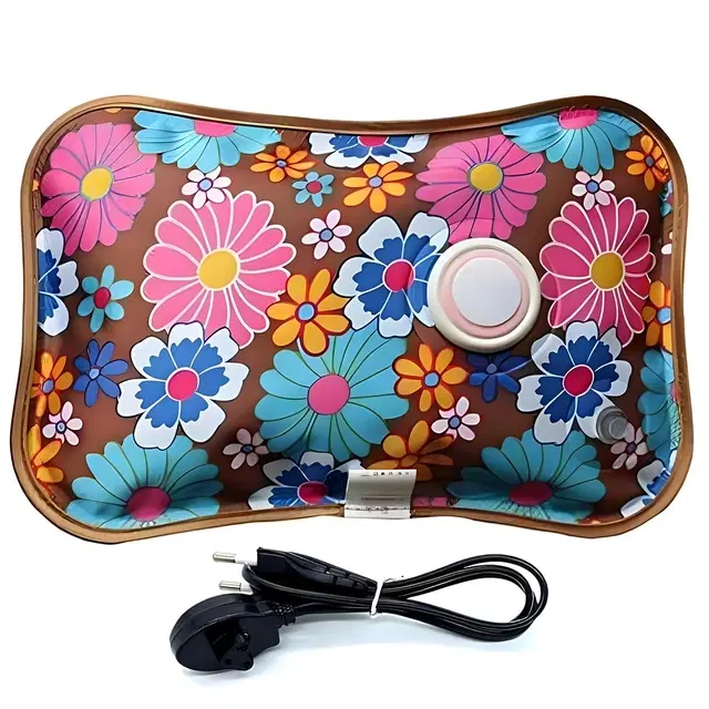 Electric Hot Water Bag for Body Pain Relief, Multicolor, 1 L