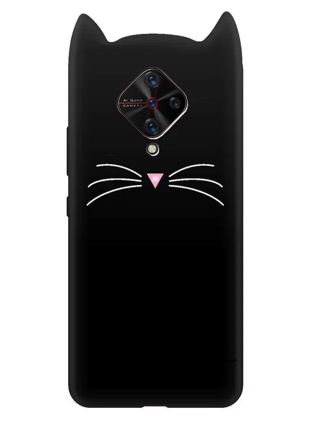 Rubber Mobile Back Cover for Vivo S1 Pro (Black)