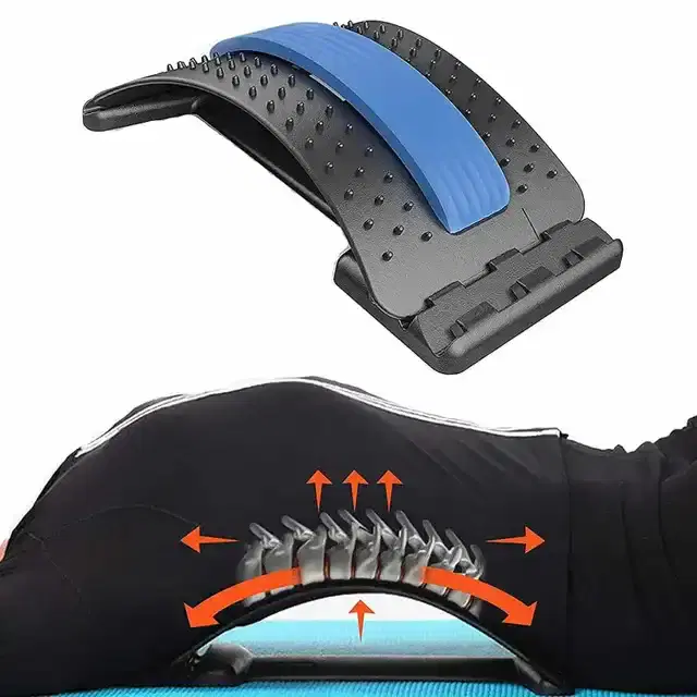 Shopeleven Multi-Level Back Stretcher Posture Corrector Device For Back Pain Relief, Black