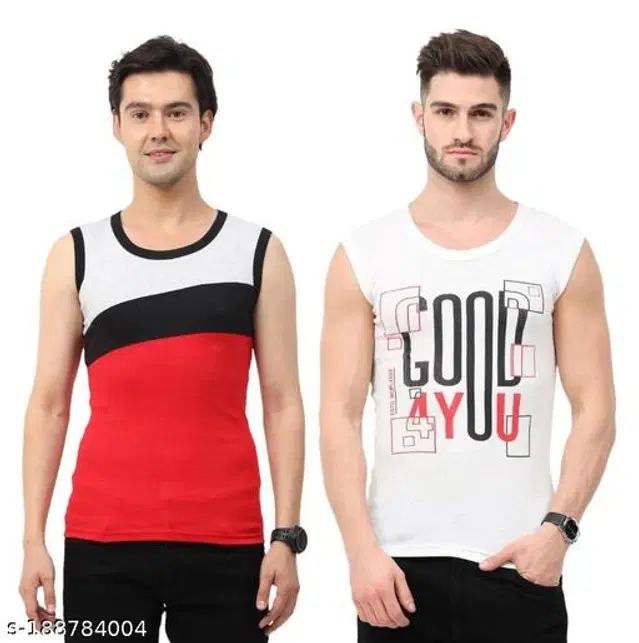 Cotton Vests for Men, Pack of 2 (Multicolor, XS)
