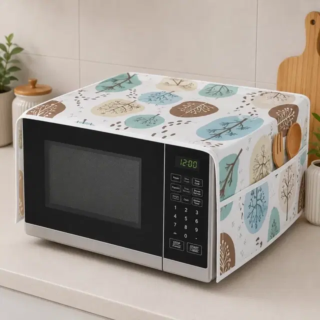 Trees  Dust-Proof Microwave Oven Cover for Kitchen Decor Durable Modern Design
