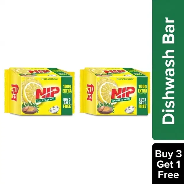 NIP Dishwash Bar 2X(4X95 g) (Buy 3 Get 1 Free) (Set of 2)