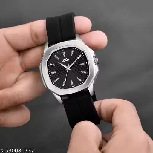 Mens Analog Watches  Solid Black  PU(Free Size)