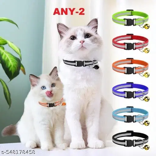 Reflective Cat Collar for Indoor & Outdoor Use ,(Pack of 2)