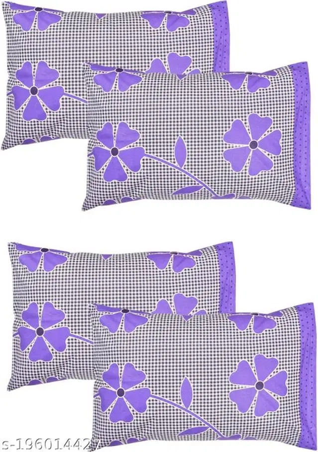 Polycotton Pillow Covers, Multicolor, 17x27 inches, Pack of 4