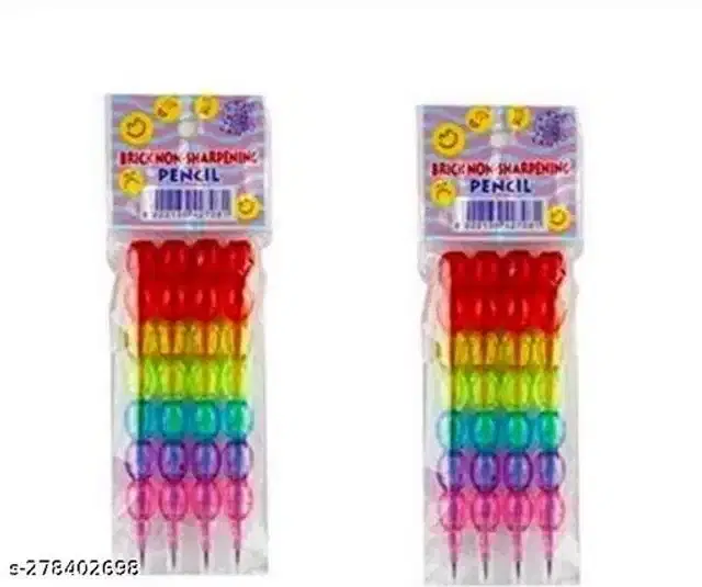 Brick Non Sharpening Stack Pencil Set, Multicolor, Set of 2