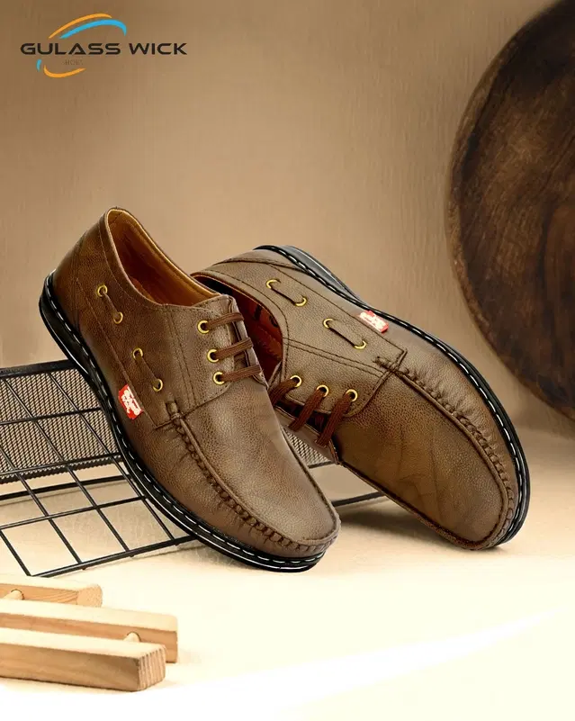 Derby Casual Shoes for Men (Brown, 6)
