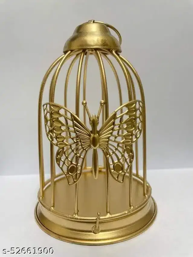 Butterfly Cage Tealight Candle Holder, Gold