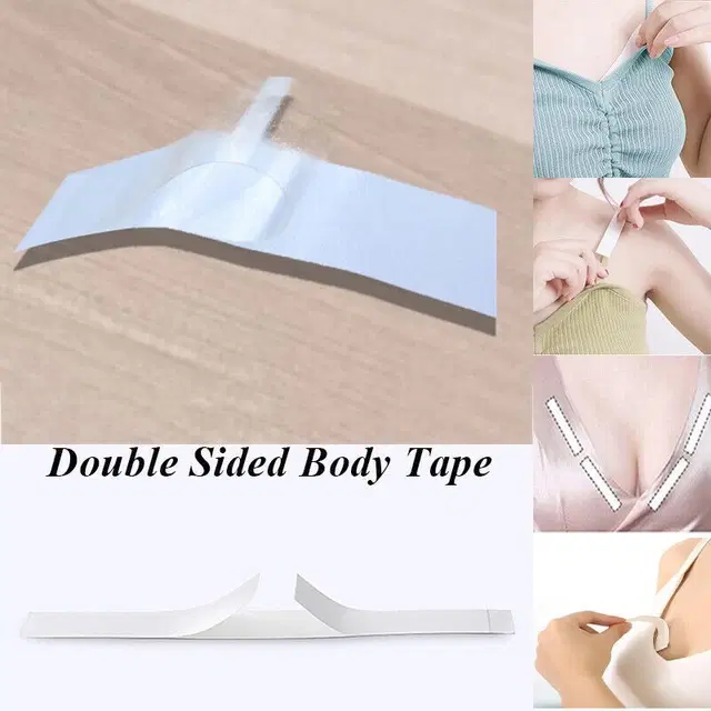 Double Sided Self-Adhesive Lingerie Tape for Women, Pack of 36 (Transparent)