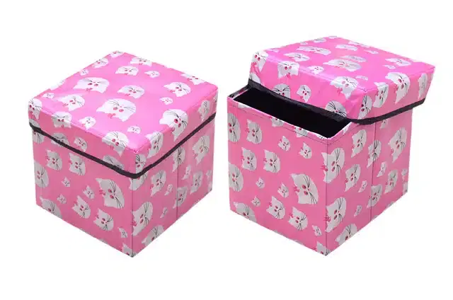 PVC Printed Foldable Kids Stool, Multicolor