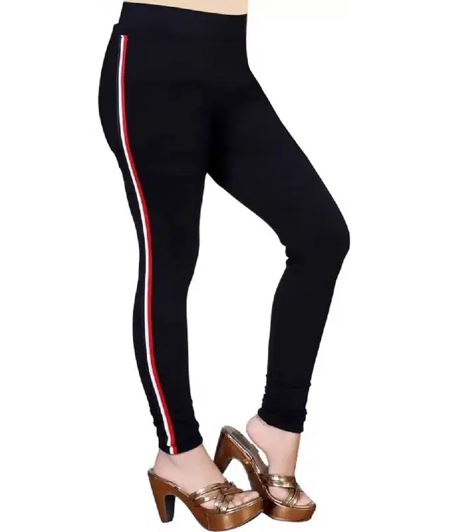 Cotton Blend Stretchable Jeggings for Women (Black, Free Size)