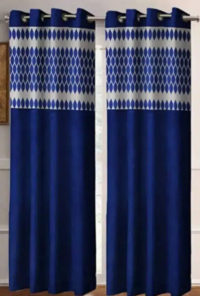 Window Curtains, Pack of 2, Blue, 5 feet