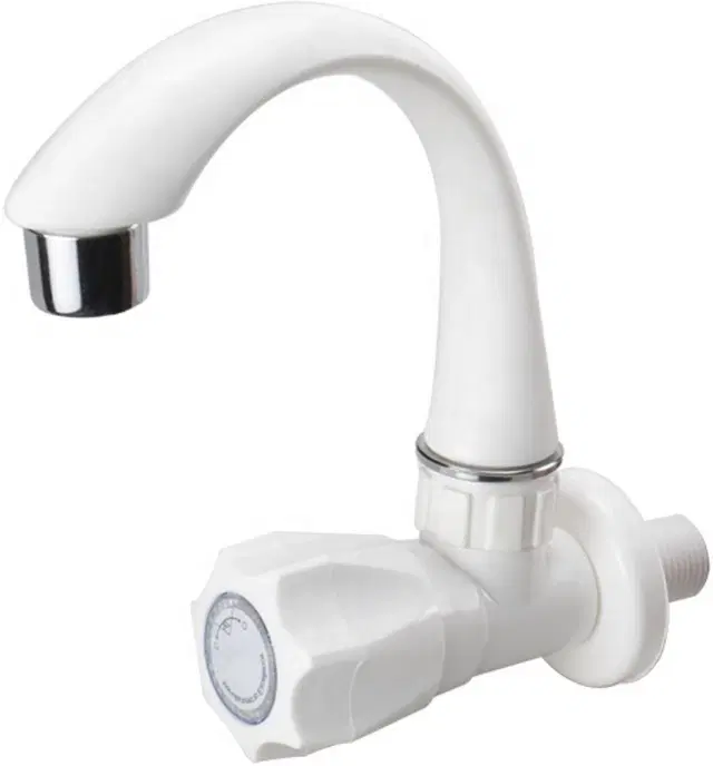 Plastic Swan Neck Tap with Foam Flow for Wash Basin, White
