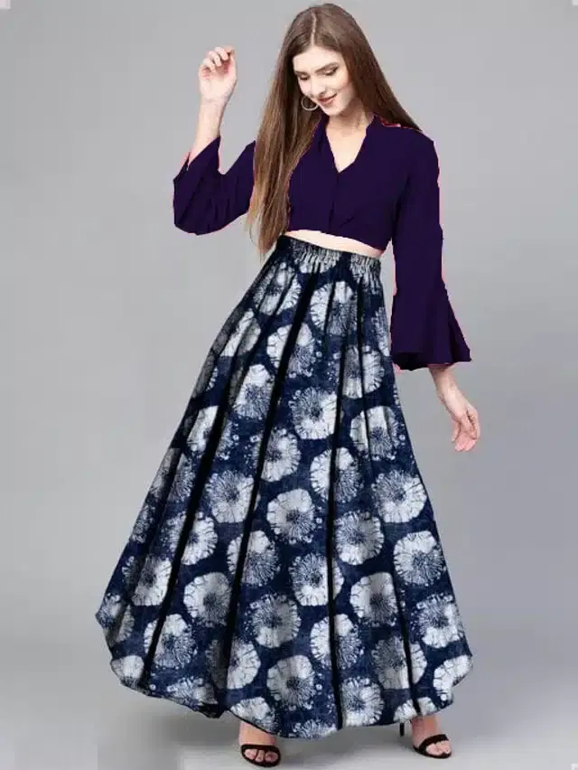 Digital Printed Unstitched Lehenga Choli for Women (Multicolor)