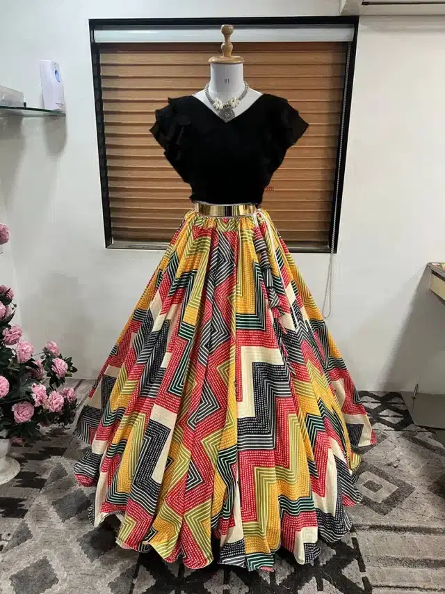 Ready to Wear Lehenga Choli for Women (Multicolor, XS)