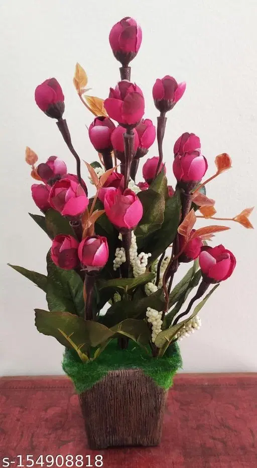 Plastic Artificial Flower With Pot,Multicolour