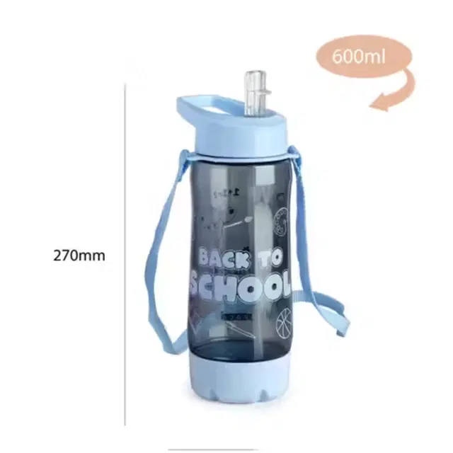 Plastic Water Bottle For Kids ,Multicolour ,(600ML) , Pack Of 2