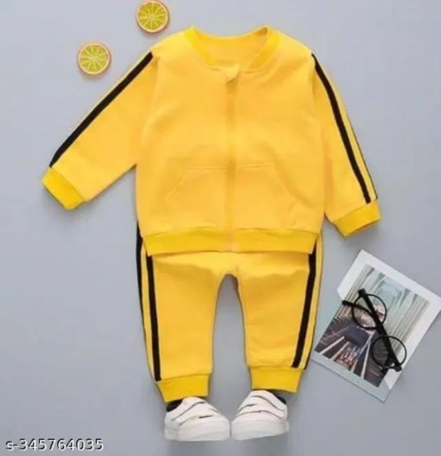 Woolen Solid Clothing Sets for Boys & Girls (Yellow, 2-3 Years)