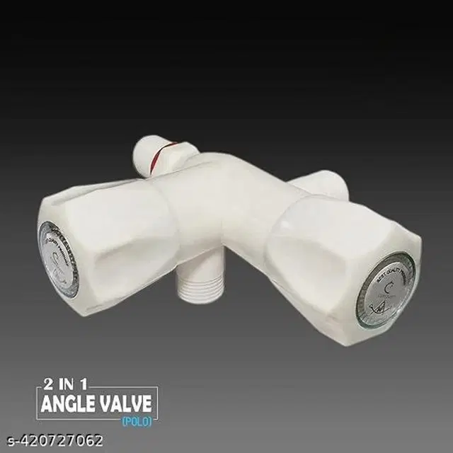 Plastic 2 in 1 Angle Neck Tap, White