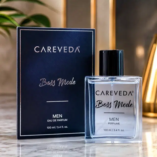 CareVeda Boss Mode |Eau De Parfum Men, 100 ml | Long Lasting Perfume For Men | Premium Luxury Fragrance Scent | Aromatic Blend Of Amber & Musk | Suitable For Every Occasion