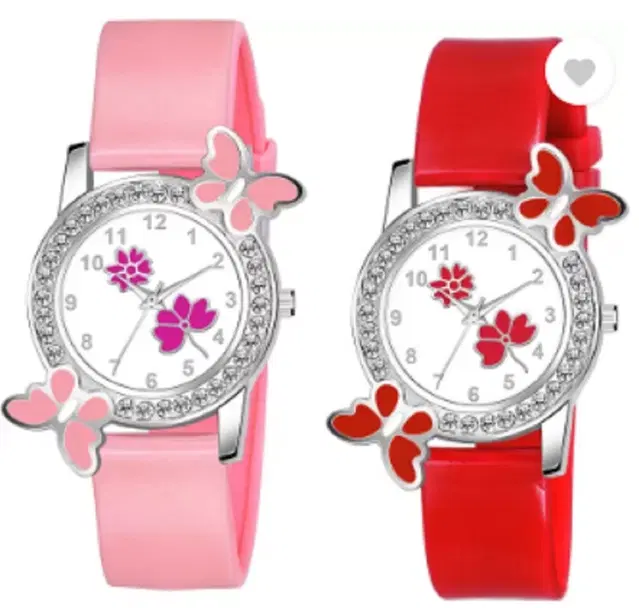 Analog Watch for Women & Girls, Pack of 2 (Multicolor)