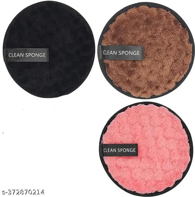 Makeup Remover Cleansing Pad, Multicolor, Pack of 3