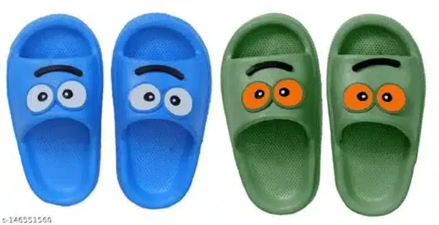 Flipflops for Boys, Pack of 2 (Sky Blue & Bottle Green, 18-24 Months)