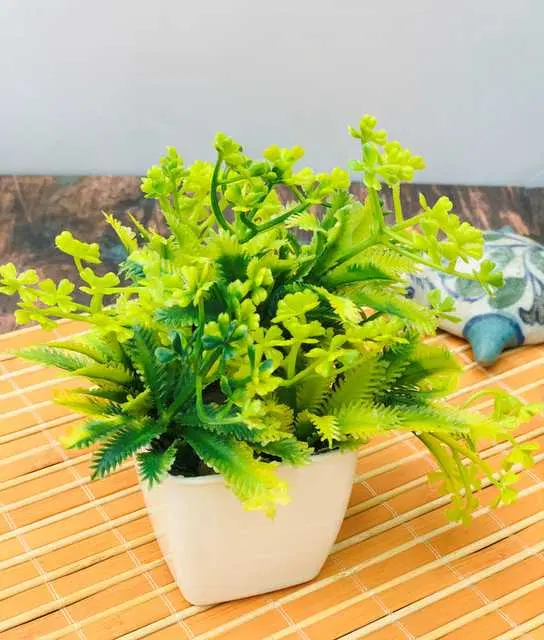 Duli Natural Looking Artificial Flower Pot For Home Decoration, Green, D-19