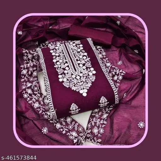 Embroidered Patiala Suits for Women (Purple, Un Stitched)