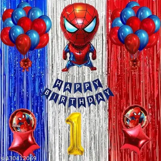  63 Pcs 1st Birthday Decoration Kit for Kids, Multicolour, Set of 1