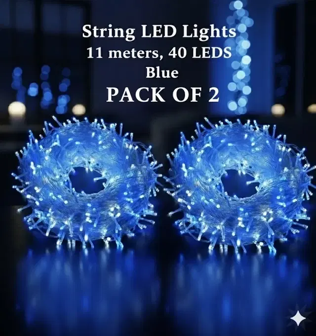 String LED Light (11 m, 40 Led ,Blue)(Pack of 2)