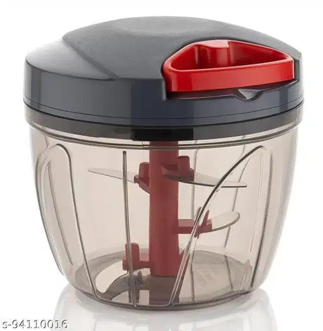 Plastic Manual Chopper, Black & Red, 750 ml