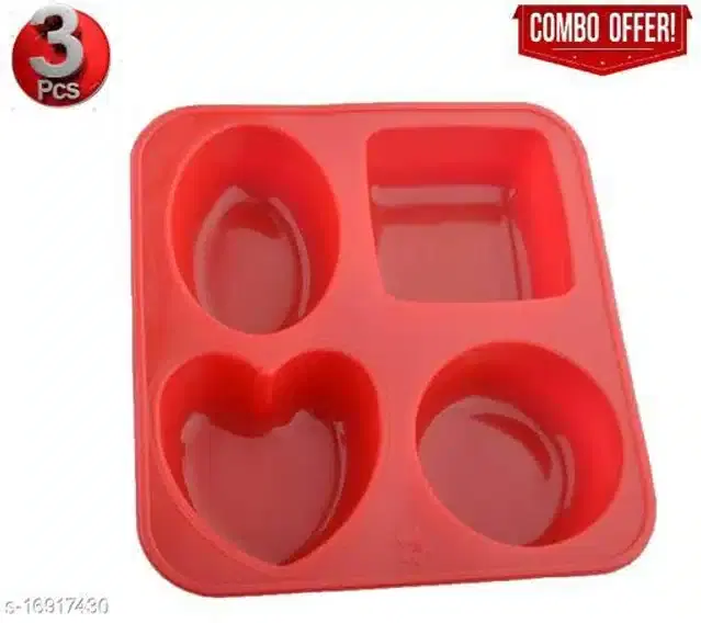 Silicone Soap Making Moulds, Multicolor, Pack of 3