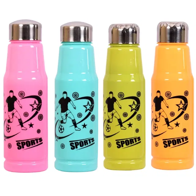 Plastic Fridge Water Bottles, Multicolor, 500 ml, Pack of 4