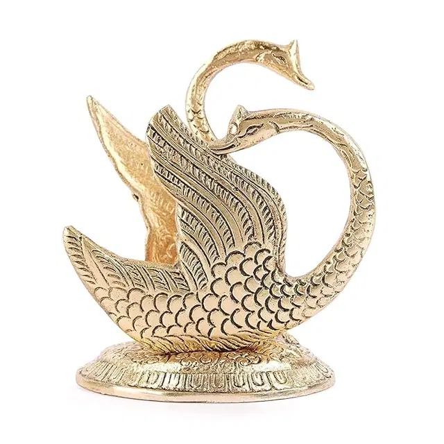 Aluminium Pair of Swans Showpiece, Gold