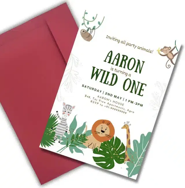 Birthday Party Greetings with Envelope, Multicolor