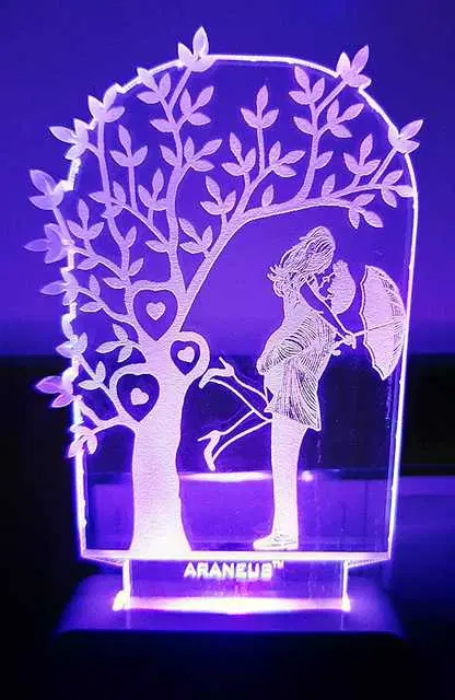 Unicept Tree Romantic Love Umbrella Couple 7 Color Changing Night Lamp, Multicolor, NE-22