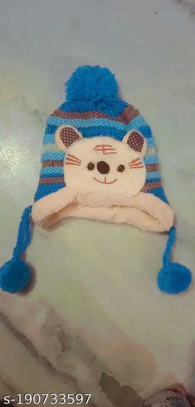 Woolen Cap for Kids (Multicolor, 9-12 Months)