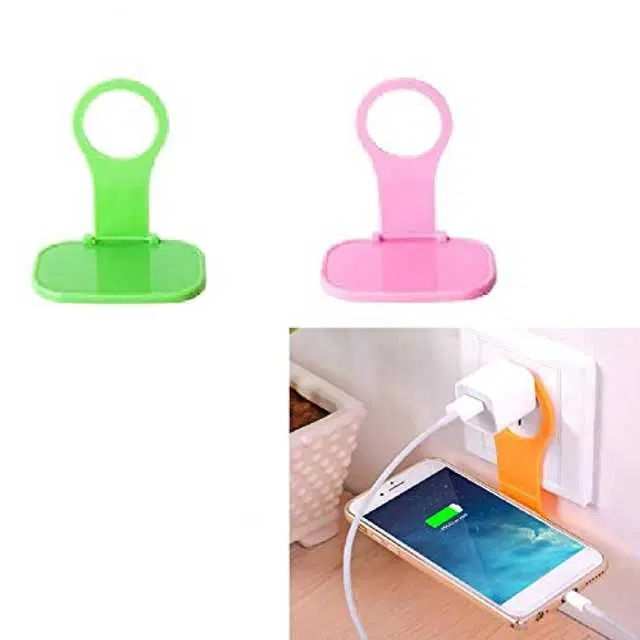 Aryshaa Mobile Phone Wall Mount Stand, Assorted Colours, Pack of 2
