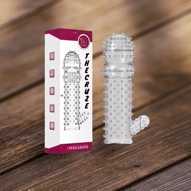 Crystal Dotted Reusable Condom for Men, Transparent, Pack of 1
