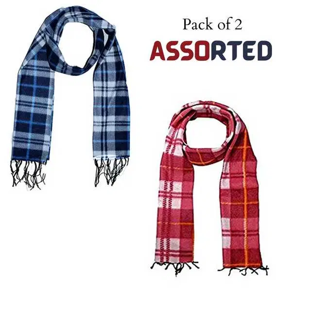 Men's Muffler, Pack of 2 (Assorted, Free Size) (TJS-4)