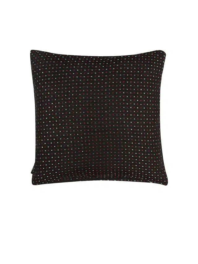 Cotton Cushion Cover, Black, 16x16 inches