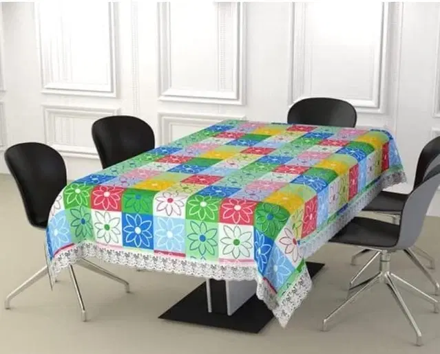 PVC Printed 4 Seaters Table Cover, Multicolor, 40x60 inches