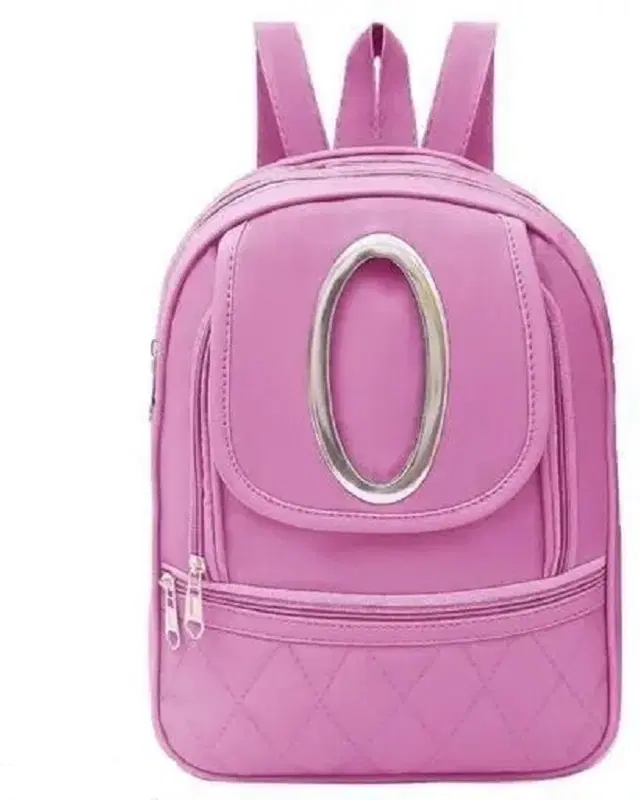 PU Leather Backpack for Women & Girls, Pink (9.8 Ltr)