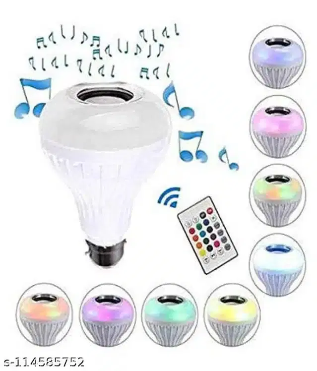 Remote Control Bluetooth Speaker cum LED Bulb, Multicolor