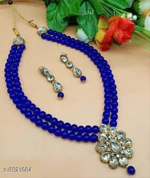 Elegant Alloy & Pearl Jewellery Sets
