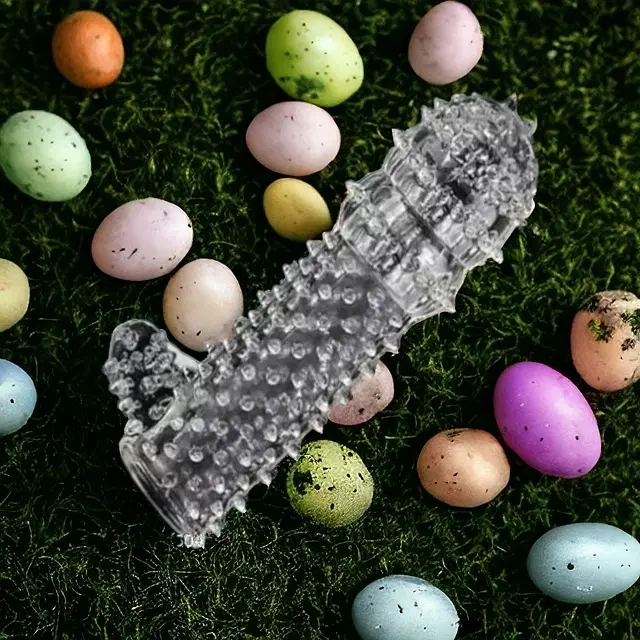 A R Silicone Crystal Dotted Condom for Men, Transparent